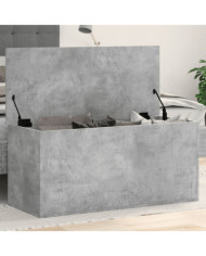 Boîte de rangement gris béton 100x42x46 cm bois d'ingénierie | Mobilier & Déco