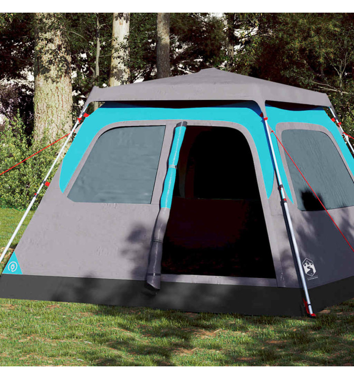Tente familiale à dôme 6 personnes bleu libération rapide | Mobilier & Déco