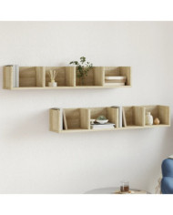 Armoires murales 2pcs chêne sonoma 99x18x16,5cm bois ingénierie | Mobilier & Déco