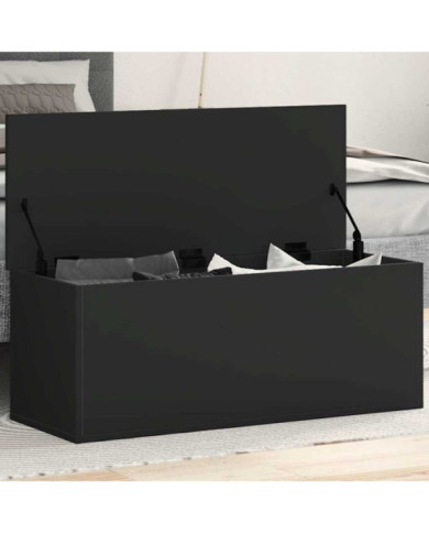 Boîte de rangement noir 90x35x35 cm bois d'ingénierie | Mobilier & Déco