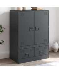 Buffet haut anthracite 67x39x95 cm acier | Mobilier & Déco
