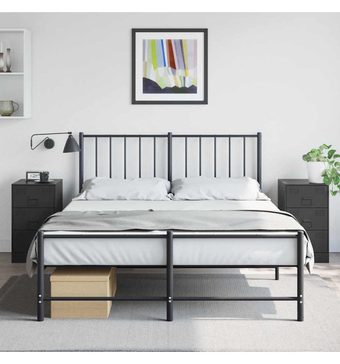 Tables de chevet 2 pcs noir 34,5x39x62 cm acier | Mobilier & Déco
