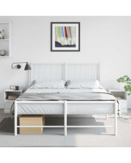 Tables de chevet 2 pcs blanc 34,5x39x44 cm acier | Mobilier & Déco