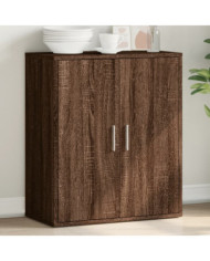 Buffet chêne marron 79x38x80 cm bois d'ingénierie | Mobilier & Déco