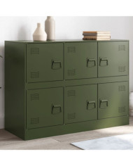 Buffet vert olive 99x39x73 cm acier | Mobilier & Déco