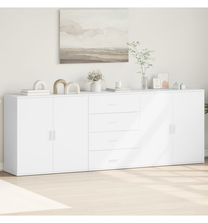 Buffets 3 pcs Blanc Bois d'ingénierie | Mobilier & Déco