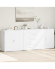 Buffets 3 pcs Blanc Bois d'ingénierie | Mobilier & Déco