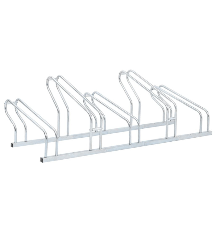 Support de vélo au sol autoportant pour 5 vélos acier galvanisé | Mobilier & Déco