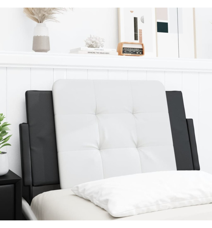 Coussin de tête de lit noir et blanc 90 cm similicuir | Mobilier & Déco