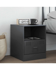 Table de chevet anthracite 34,5x39x44 cm acier | Mobilier & Déco