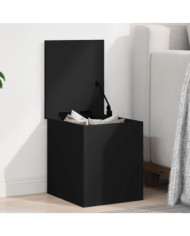 Boîte de rangement noir 30x35x35 cm bois d'ingénierie | Mobilier & Déco