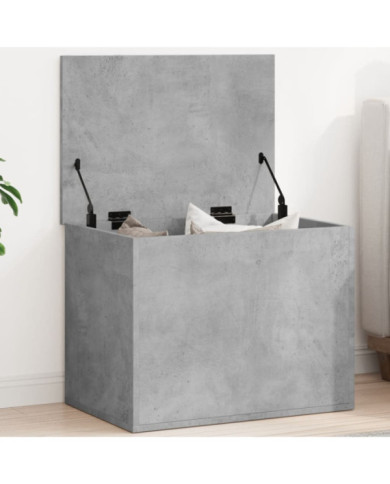 Boîte de rangement gris béton 60x42x46 cm bois d'ingénierie | Mobilier & Déco