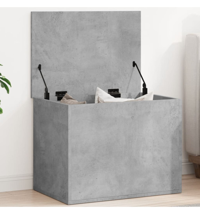 Boîte de rangement gris béton 60x42x46 cm bois d'ingénierie | Mobilier & Déco