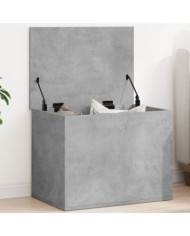 Boîte de rangement gris béton 60x42x46 cm bois d'ingénierie | Mobilier & Déco
