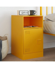 Table de chevet jaune moutarde 34,5x39x62 cm acier | Mobilier & Déco