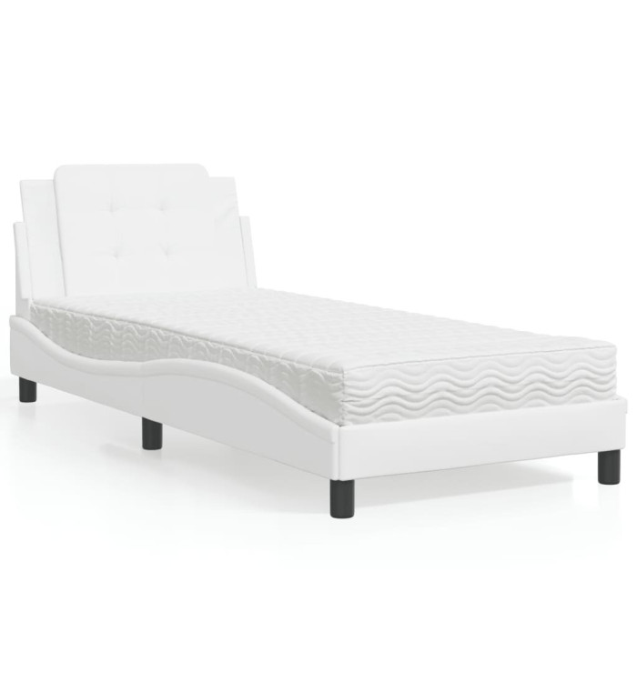Lit avec matelas blanc 80x200 cm similicuir | Mobilier & Déco