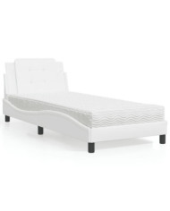 Lit avec matelas blanc 80x200 cm similicuir | Mobilier & Déco