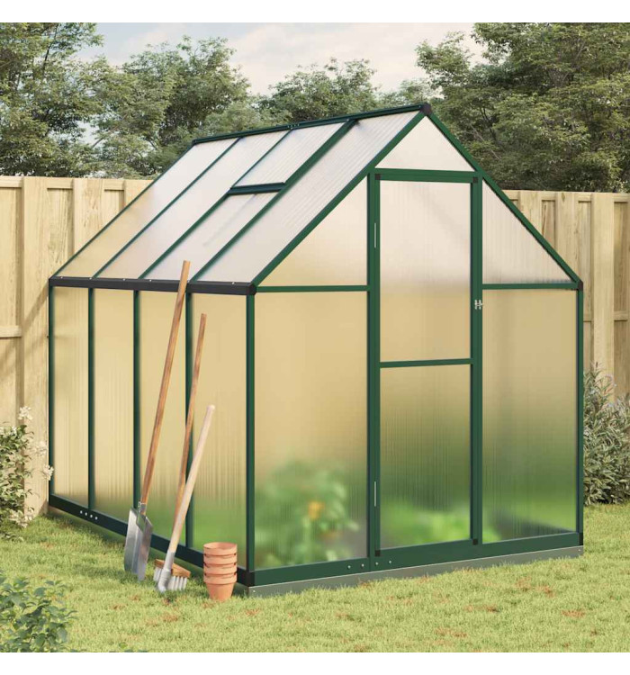 Serre avec cadre de base vert 224x169x202 cm aluminium | Mobilier & Déco