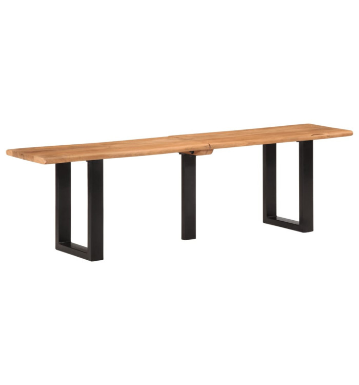 Banc 160 cm bois d'acacia massif et acier | Mobilier & Déco