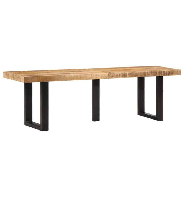 Banc 160 cm bois de manguier brut massif et acier | Mobilier & Déco
