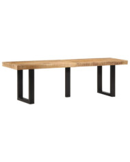 Banc 160 cm bois de manguier brut massif et acier | Mobilier & Déco
