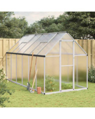 Serre avec cadre de base argenté 334x169x195 cm aluminium | Mobilier & Déco