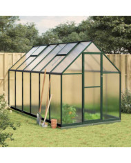 Serre avec cadre de base vert 334x169x202 cm aluminium | Mobilier & Déco
