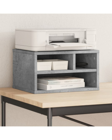 Support d'imprimante gris béton 40x32x22,5 cm bois d'ingénierie | Mobilier & Déco