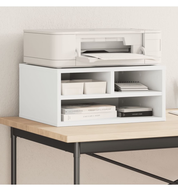 Support d'imprimante blanc 49x40x22,5 cm bois d'ingénierie | Mobilier & Déco