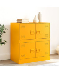 Buffet jaune moutarde 67x39x73 cm acier | Mobilier & Déco