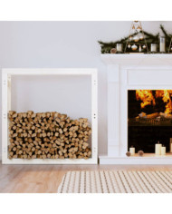 Support pour bois de chauffage Blanc 100x25x100 cm Bois de pin | Mobilier & Déco