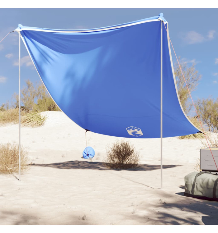 Auvent de plage avec ancres de sable bleu 214x236 cm | Mobilier & Déco