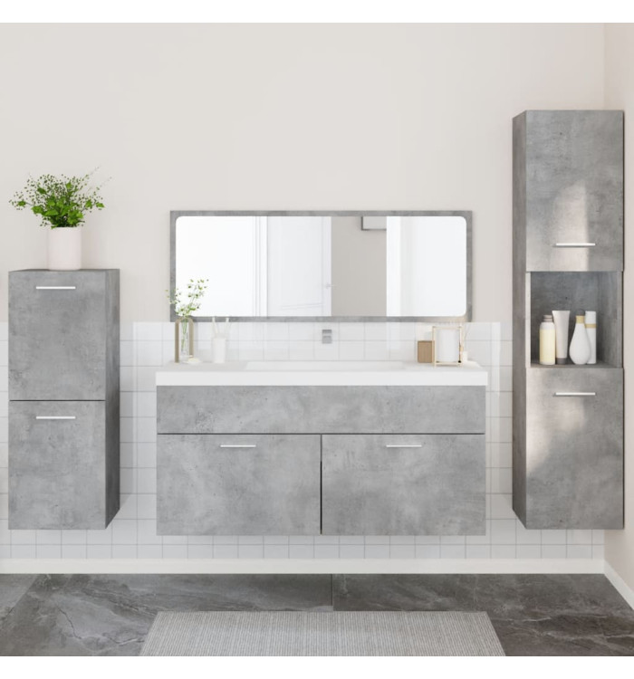 Ensemble de meubles de salle de bain 4 pcs gris béton | Mobilier & Déco
