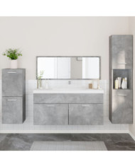 Ensemble de meubles de salle de bain 4 pcs gris béton | Mobilier & Déco