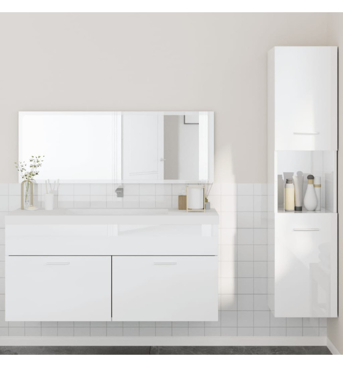 Ensemble de meubles de salle de bain 3 pcs blanc brillant | Mobilier & Déco