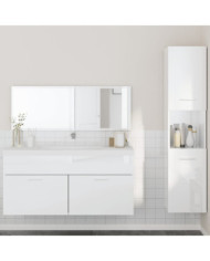 Ensemble de meubles de salle de bain 3 pcs blanc brillant | Mobilier & Déco