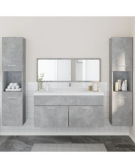 Ensemble de meubles de salle de bain 4 pcs gris béton | Mobilier & Déco