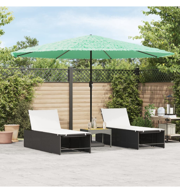 Parasol de jardin avec mât en acier vert 388x388x248 cm | Mobilier & Déco