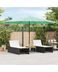 Parasol de jardin avec mât en acier vert 388x388x248 cm | Mobilier & Déco