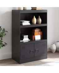 Buffet noir 67x39x107 cm acier | Mobilier & Déco