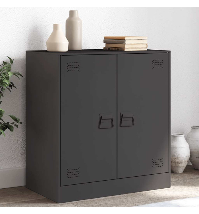 Buffet noir 67x39x73 cm acier | Mobilier & Déco