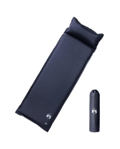 Matelas de camping autogonflant avec oreiller 1 personne gris | Mobilier & Déco