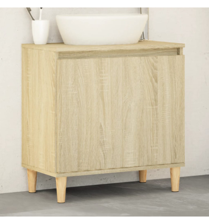 Meuble d'évier chêne sonoma 58x33x60 cm bois d'ingénierie | Mobilier & Déco