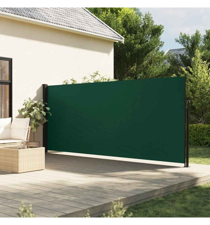 Auvent latéral rétractable vert foncé 160x600 cm | Mobilier & Déco