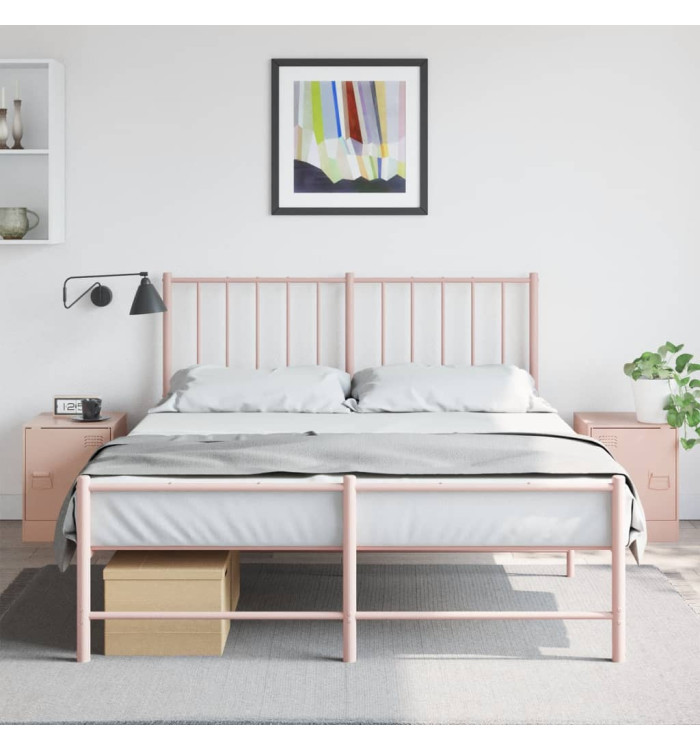 Tables de chevet 2 pcs rose 34,5x39x44 cm acier | Mobilier & Déco