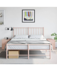 Tables de chevet 2 pcs rose 34,5x39x44 cm acier | Mobilier & Déco