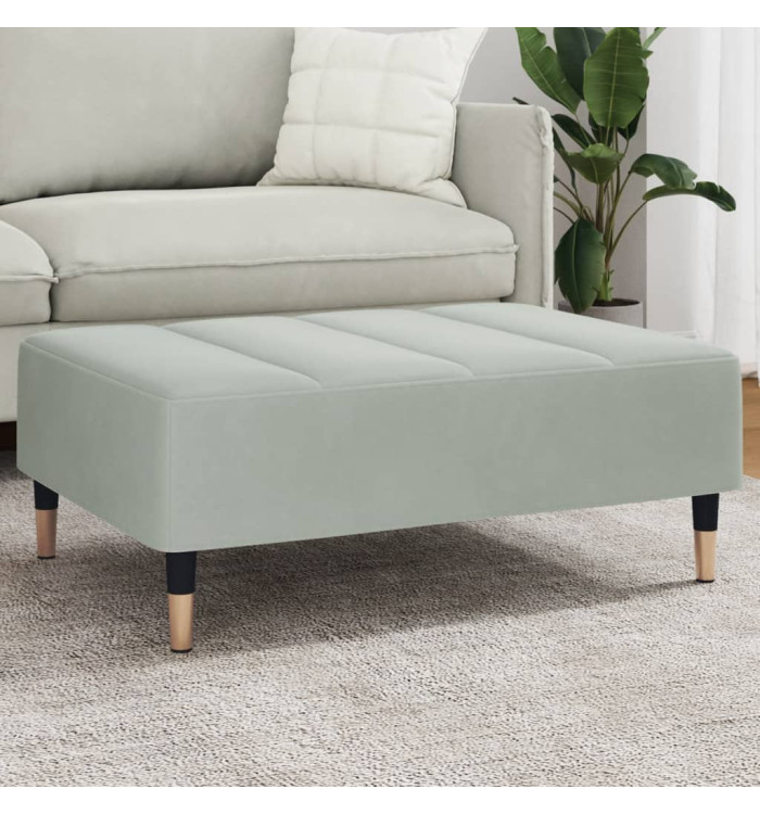 Repose-pied gris clair 77x55x31 cm velours | Mobilier & Déco