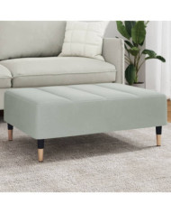 Repose-pied gris clair 77x55x31 cm velours | Mobilier & Déco