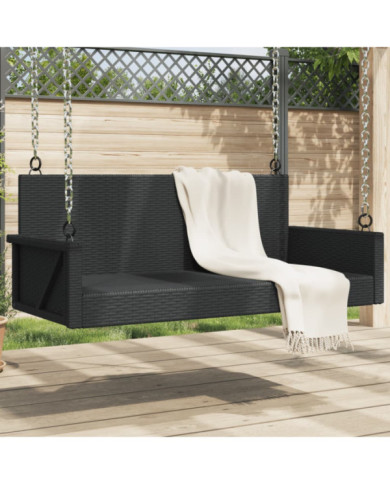 Balancelle noir 119x56x48 cm résine tressée | Mobilier & Déco