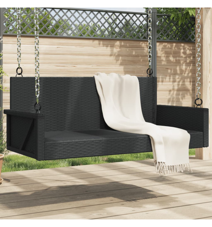 Balancelle noir 119x56x48 cm résine tressée | Mobilier & Déco